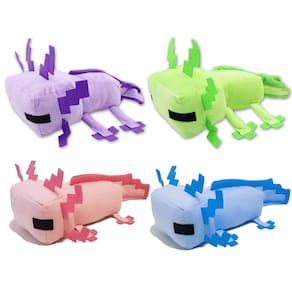 Almofada de brinquedo de pelúcia XSLWAN Axolotl azul verde rosa roxa