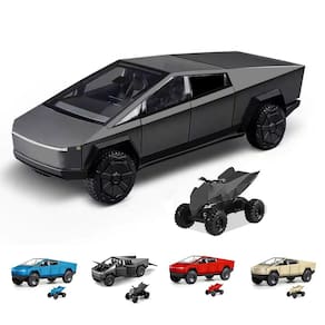 Carro de brinquedo Powvan Cybertruck Diecast Metal 1/32 com som e luz