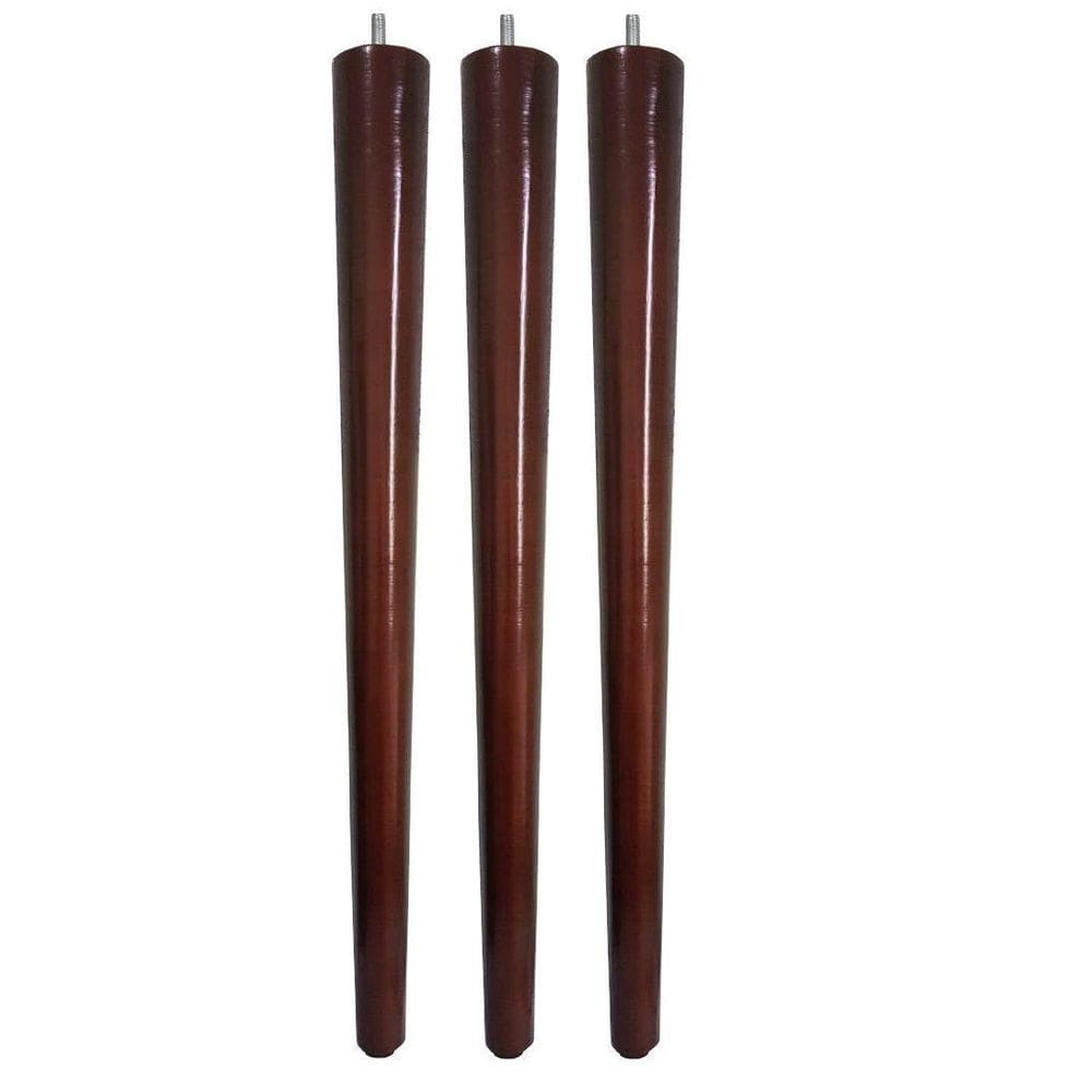 Kit 3 Pé Palito 60Cm Sofá Mesa Marrom Escuro