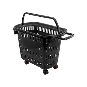 Cesta Mercearia 30L C/Rodas - Preto