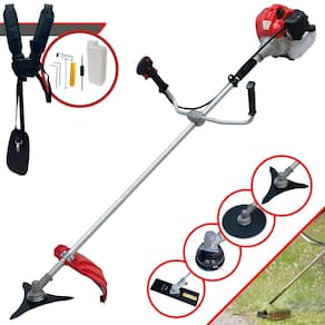 Roçadeira Multifuncional À Gasolina 2T Anmax CG430P-TB 43cc 2HP 9.000rpm Motor 2T Com Carretel Nylon, Faca 2 Pontas, Faca 3 Pontas e Faca 80 Dentes