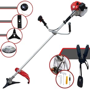 Roçadeira Profissional Anmax CG430P À Gasolina 9.000rpm 43cc 2HP 4 Em 1 Com Carretel Nylon + Faca 2 Pontas + Faca 3 Pontas + Escova de Aço Rotativa