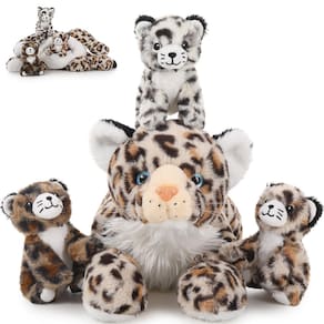 Bichos de pelúcia MaoGolan Cheetah com bebês, brinquedo de pelúcia de 45 cm