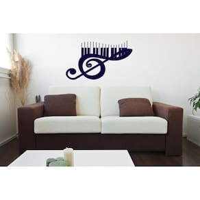 Adesivo Decorativo de Parede Nota Musical e Teclado
