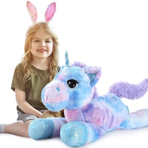 Pelúcia de bicho de pelúcia Tezituor Giant Unicorn de 32 polegadas para crianças
