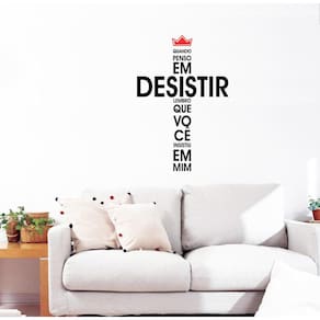 Adesivo Decorativo de Parede Frases na cruz com coroa lindo