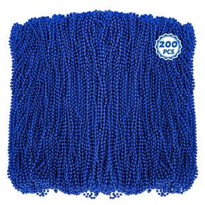 Colar Huskein Beaded 200 peças de plástico azul de Mardi Gras 84 cm