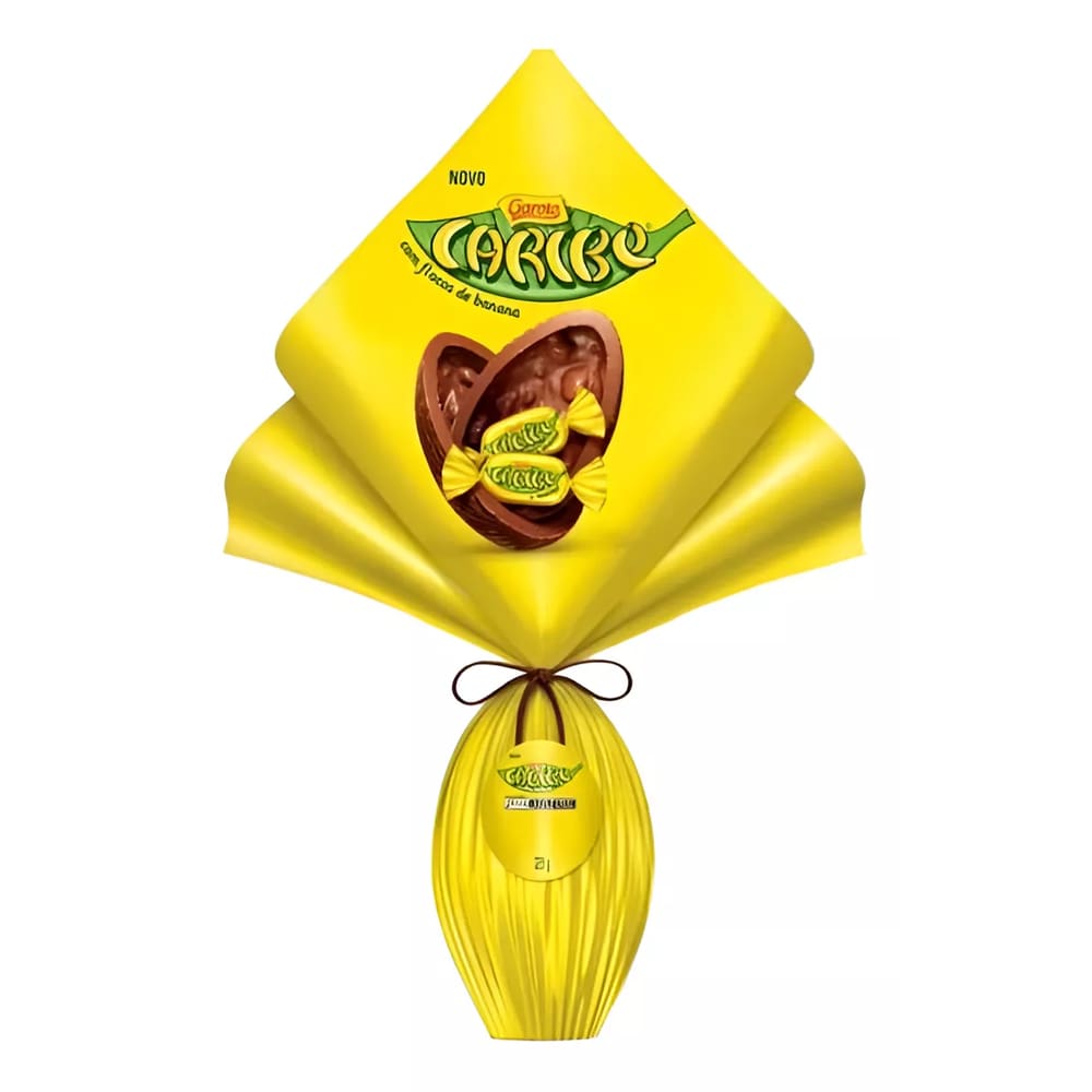 Ovo De Pascoa Caribe Sabor Banana Chocolate ao Leite Novidade
