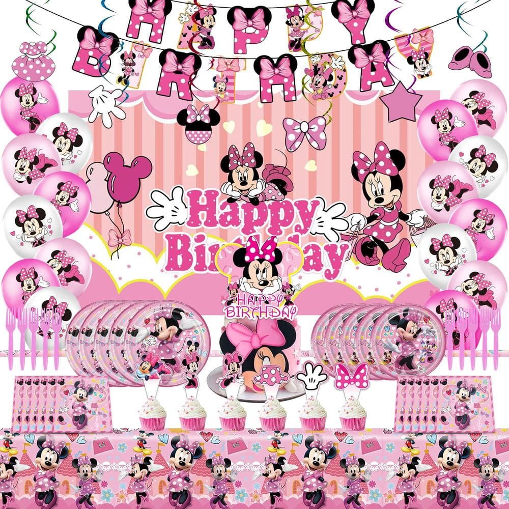 Suprimentos de festa Festa de aniversário MAYJAI Minnie para crianças