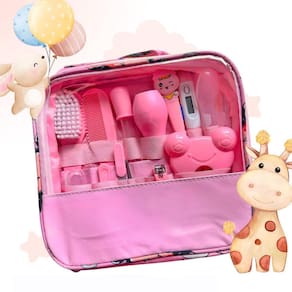 Kit Higiene Bebê Rosa Recém Nascido Aspirador Nasal