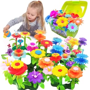Brinquedo de construção Scientoy Flower Garden 130 unidades para crianças de 3 a 7 anos