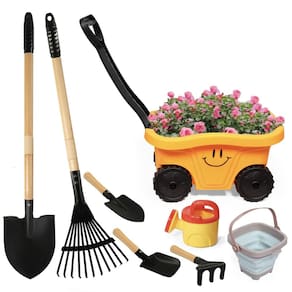 Conjunto de ferramentas de jardinagem para crianças CHEERBANK de 8 peças com vagão de 3 a 4 anos