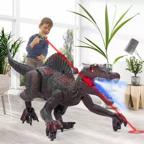 Brinquedo de dinossauro com controle remoto Richgv Spinosaurus com luz e spray