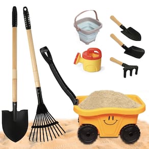 Conjunto de jardinagem POMIKU Kids Wagon com ferramentas de praia e jardim, 8 unidades