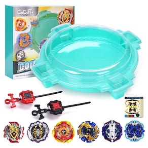 Conjunto de lâminas de brinquedo Bey Battling Top Burst com estádio, 6 tampas e 2 lançadores