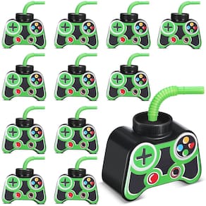 Copos Mifoci Video Gaming Party Favor 300 ml com canudo e tampa x12