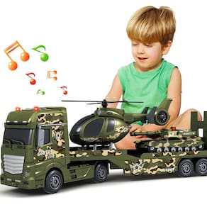Toy Truck Bstoyder Army para crianças de 3 a 8 anos com luzes e sons