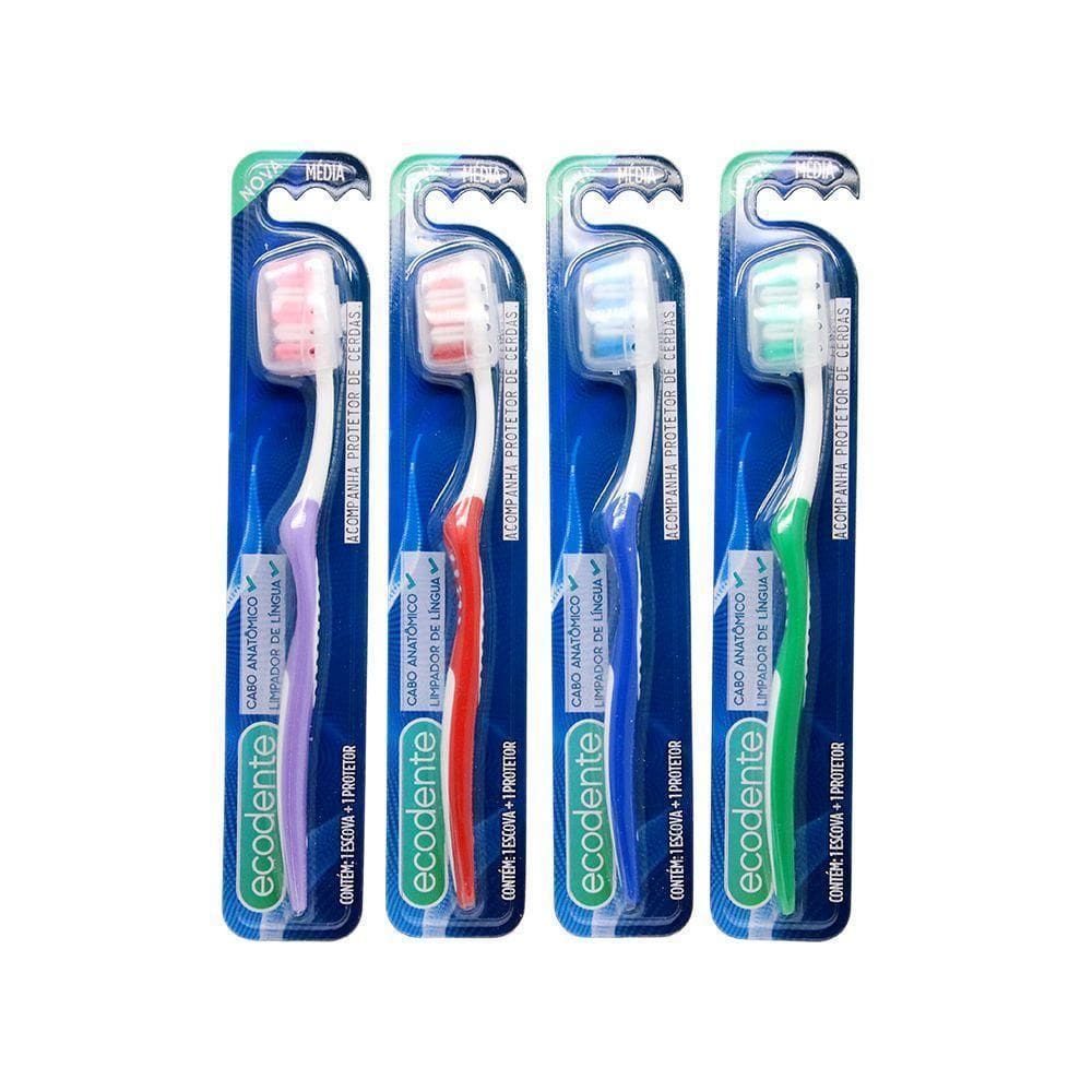 Escova Dental Média Ed10008 - Remove Placas - Anatômica