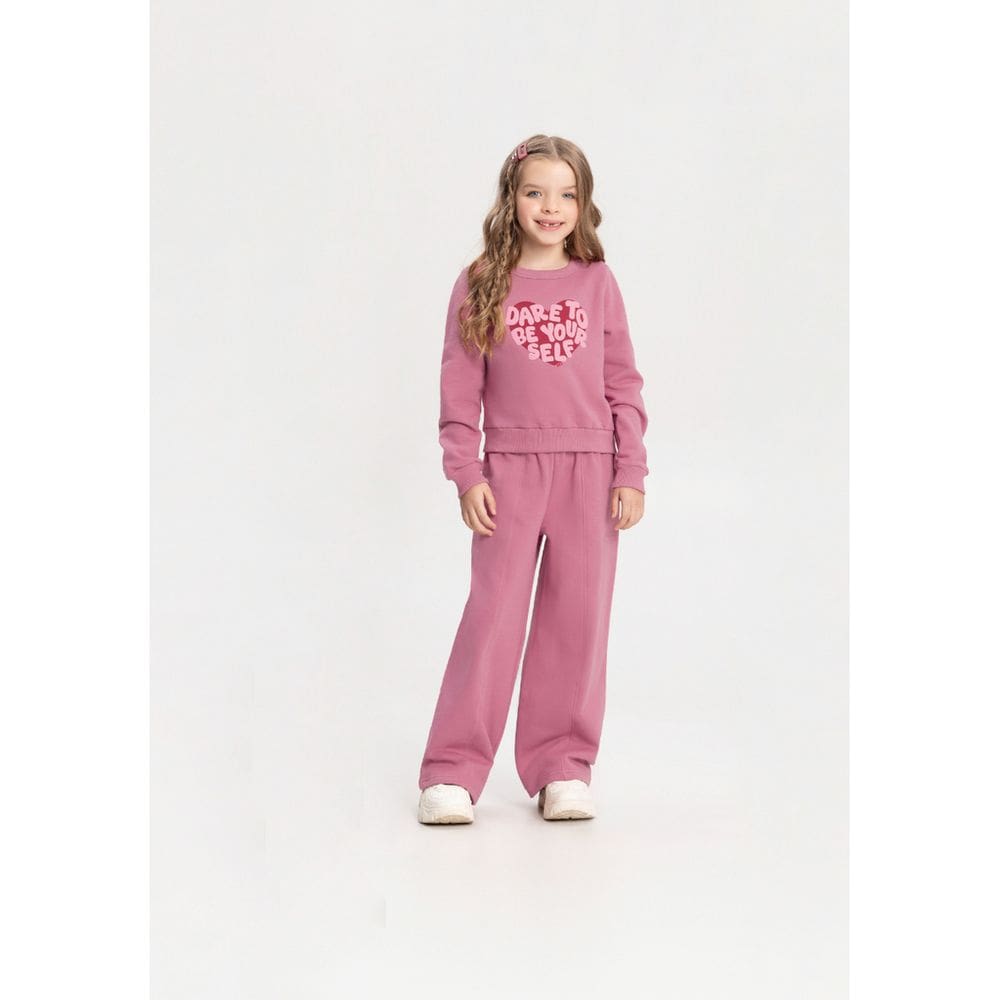 Conjunto Menina Moletom Calça Wide Leg Alakazoo Ref. 65698