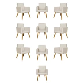 Kit 10 Poltronas Decorativa Cadeira Escritório