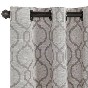 Cortina Rústica Estampada 2,70M X 2,30M Moderna Sala Cinza