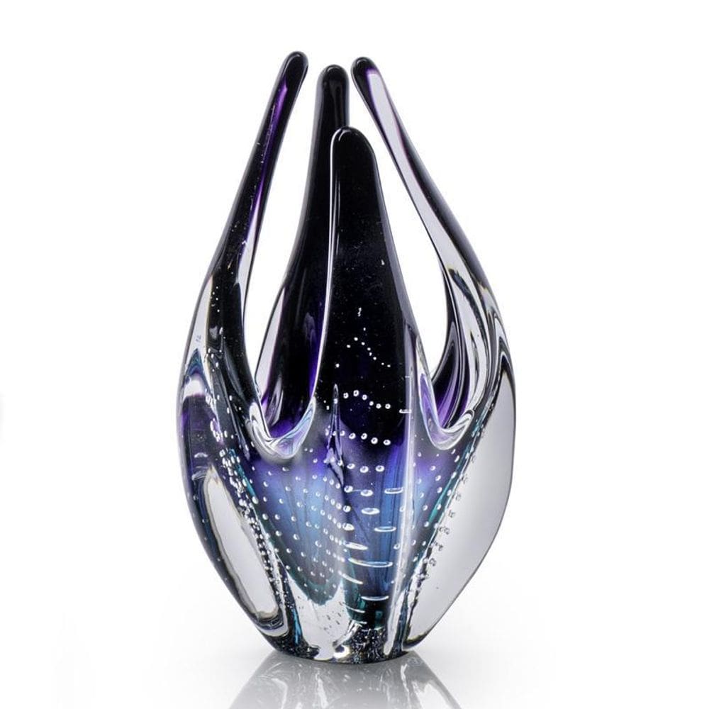 Escultura Em Cristal Murano Esmeralda E Preto 23Cm