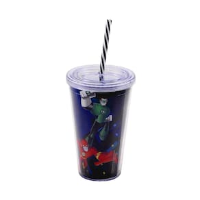 Copo Com Canudo Superamigos 450Ml - Liga Da Justiça