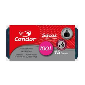 Saco de Lixo Econômico Rolo Condor 1463 100L 15 Unidades
