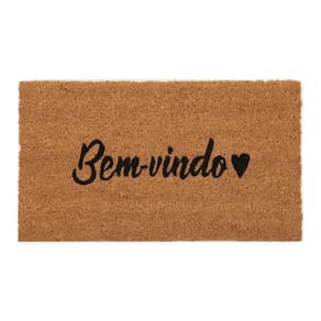 Tapete Fibra de Coco Entrada Bem-vindo Amor Kapazi 33x60cm