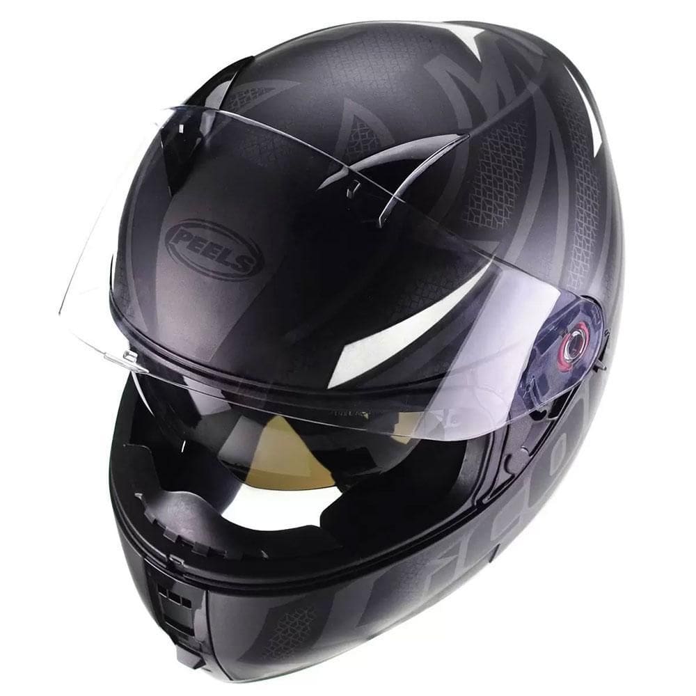 Capacete Peels Icon Fast Preto Fosco/Branco
