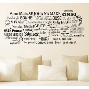 Adesivo Decorativo De Sala Frase Ame Mais Ore Tenha Fé..