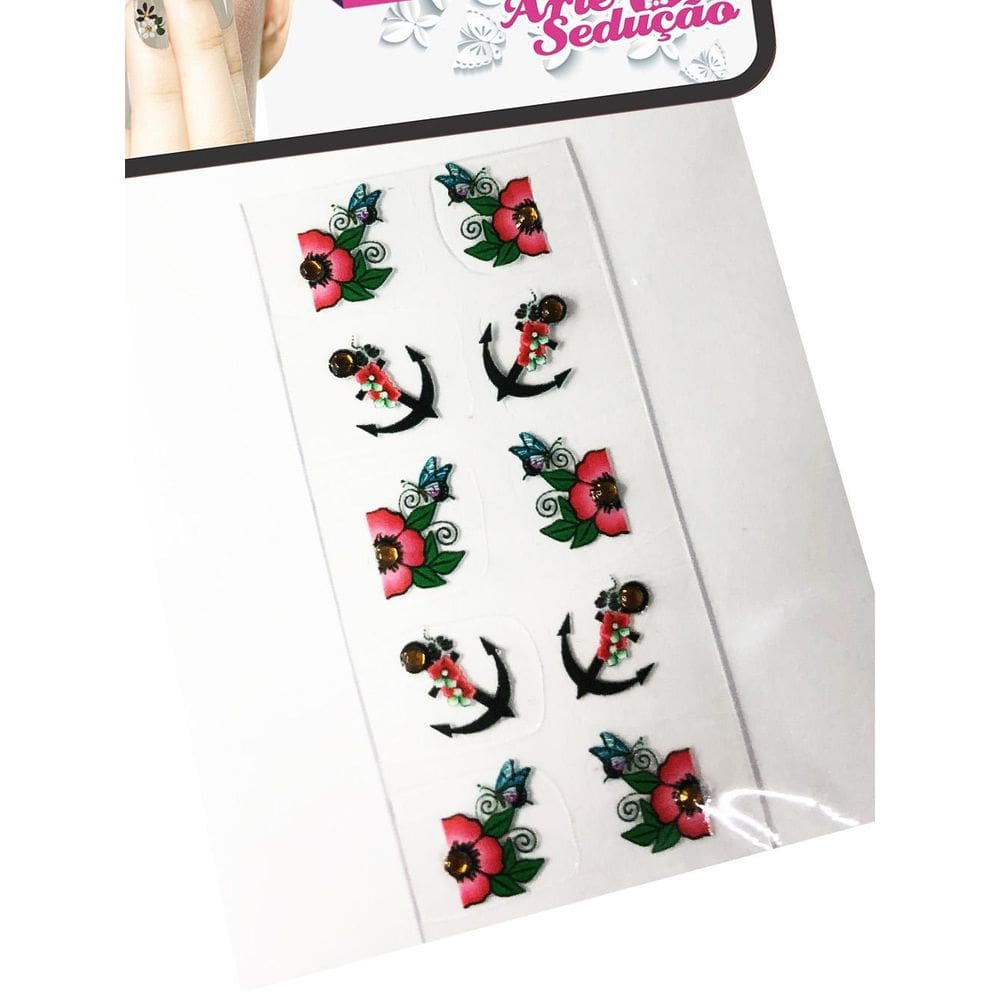 Kit 250 Adesivos De Unha 3D, Arte Sedução.