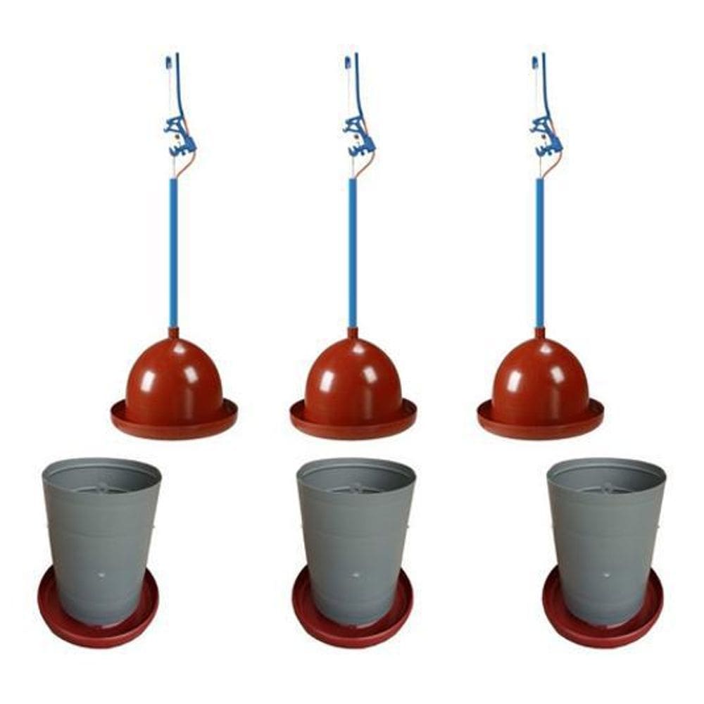 Bebedouro Pendular Aves Opus + Comedouro 5Kg Er 3 De Cada