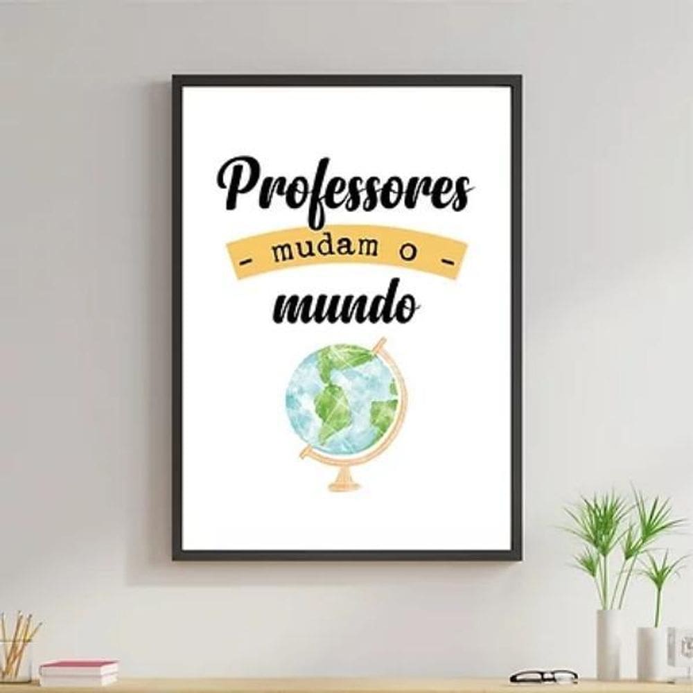 Quadro Professores 60x40cm Moldura Branca
