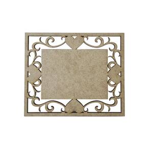Placa Mdf Cru Artesanato Design Coração Quadrado Liso 35Cm