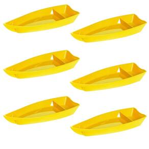 Conjunto De Barco Sushi Vemplast M 1L 6 Peças Amarelo