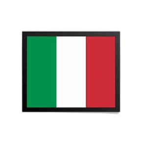 Quadro Decorativo Bandeira Itália 45X34Cm Moldura Preta
