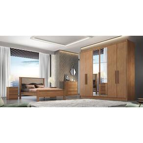 Guarda Roupa Casal com Espelho 6 Portas 6 Gavetas - Linea-Cumaru - Móveis Novo Horizonte