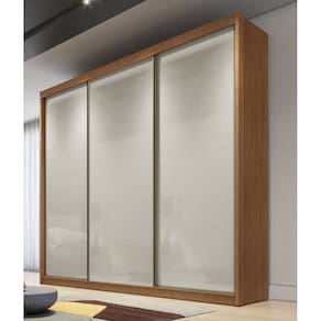 Guarda Roupa Casal 3 Portas 4 Gavetas - Londres-Cumaru/Fendi - Móveis Novo Horizonte