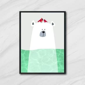 Quadro Sea Bear 45X34Cm - Com Vidro Moldura Preta