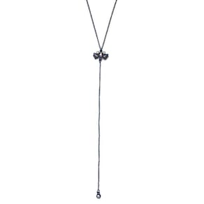 Colar Armazem Rr Bijoux Gravatinha Preto Cristais Rose
