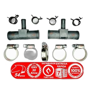 Kit 2 T Redução Mangueira De Água E 9 Abraçadeiras Para Gnv