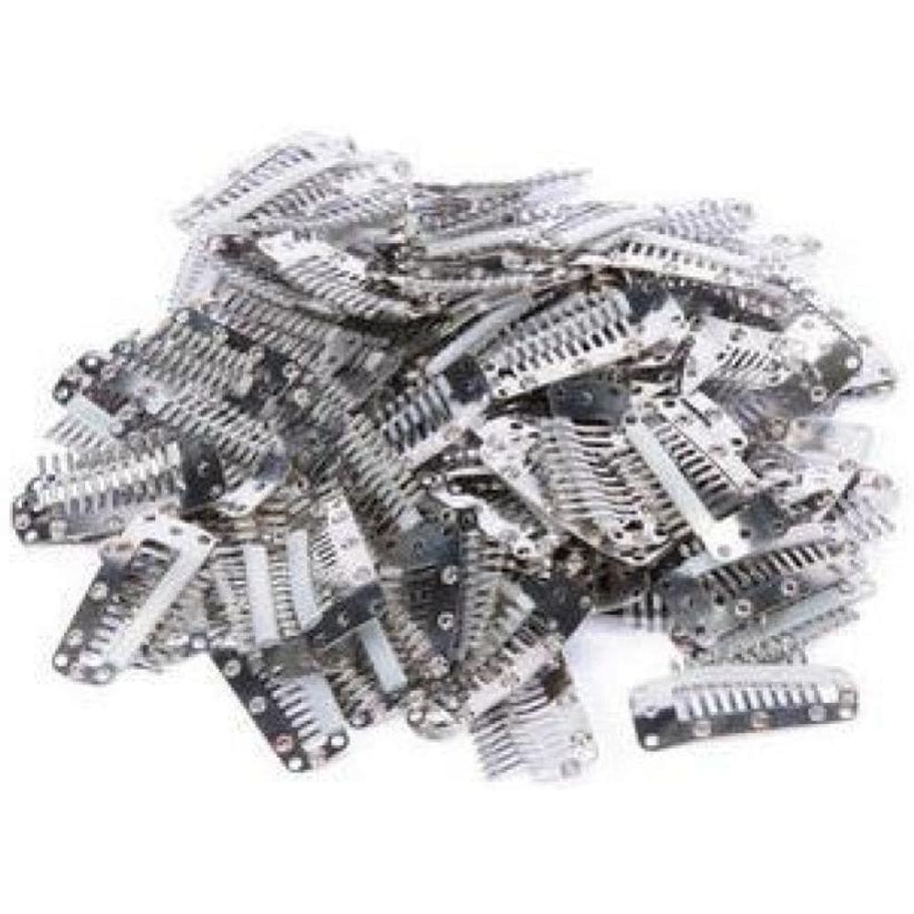 Presilha Tic Tac Apliques Perucas Alongamentos 10Un Prata