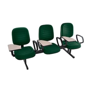 Cadeira Escolar Universitária em Longarina com prancheta para Escolas e Faculdades Linha Blenda Verde
