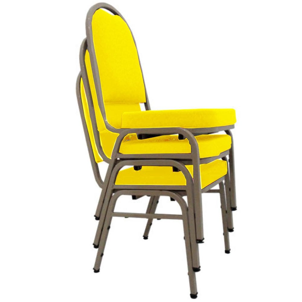 03 Cadeiras para Hotel e Auditório Linha Hotel Amarelo