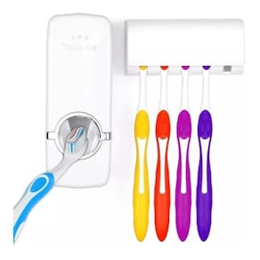 Dispenser Pasta De Dente Com Suporte De Escova Branco
