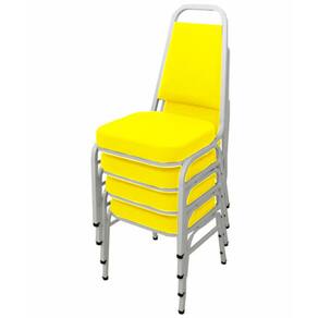Kit com 4 Cadeiras Empilháveis Linha Hotel Plus Amarelo