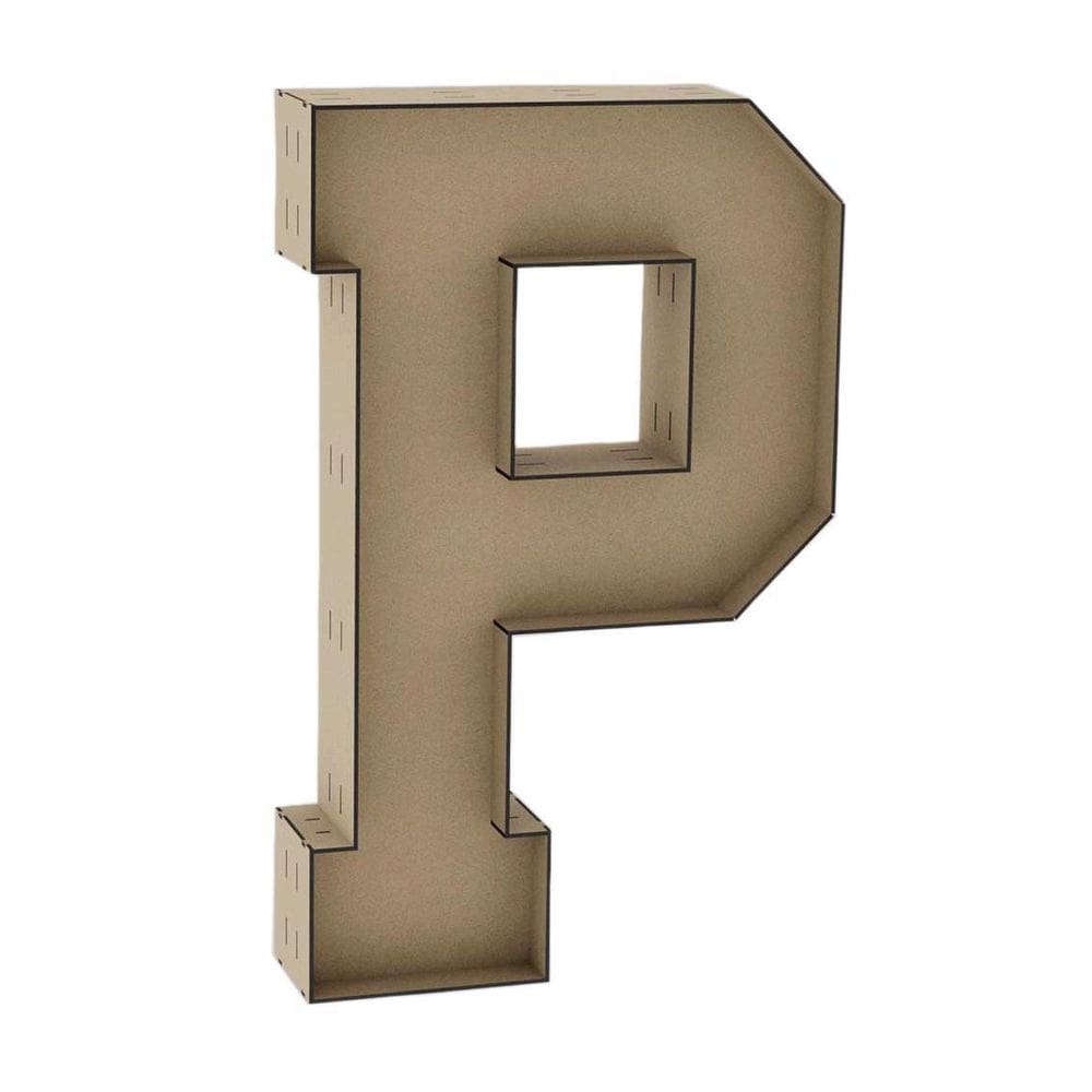Letra Caixa Grande P Mdf 100Cm De Altura Decoração