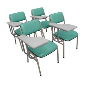 Kit com 4 Cadeiras Escolar Universitária para Auditórios Linha Hotel Smart Verde