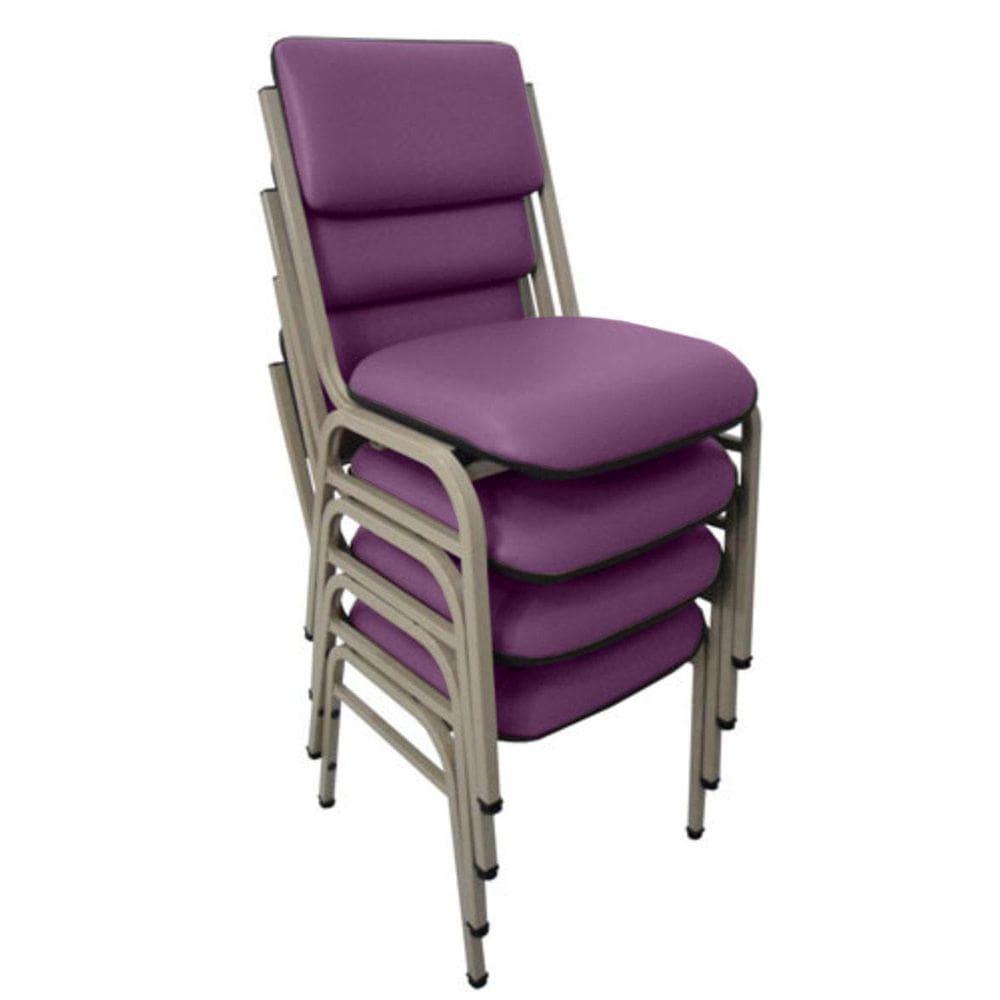 Kit com 4 Cadeiras para Auditórios Linha Hotel Smart Roxo